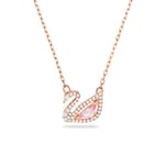 Swarovski Collier Dazzling Swan, cygne serti de cristaux éblouissants, placage de ton or rosé, rose