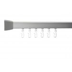 Croydex Professional Profile 800 Straight Shower Rail with Hooks and Gliders, 183 cm, Silver