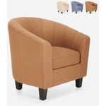 Ahd Amazing Home Design - Fauteuil Club Design enveloppant en Simili Cuir Salon Bureau Seashell Soft Couleur: Marron