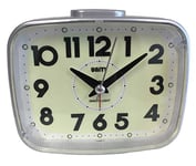 Unity Super Luminous Dial Alarm Clock-49024, Silver, 12.5 x 10 x 7 cm