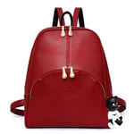 DEERWORD Femme Sac a Dos Sacs à Main Portés Bandouliere Feminin Ados Original PU Cuir 5035 1pc Ensemble Rouge Vineux