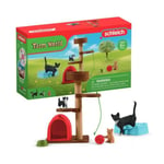 Assortiment  de Figurines d'Animaux avec Chats et Chatons - Coffret de Jouets. Figurines réalistes avec Maman Chat et Chaton pour