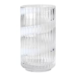 Lyngby Porcelæn - Vase munnblåst glass 15,5 cm swirl white