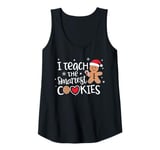 Womens I Teach The Smartest Cookies Christmas Gingerbread Kids Boys Tank Top