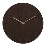 Hemverk - Dark Oak veggklokke 38 cm mørk eik m/kopper viser