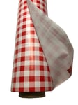 Nappe PVC vinyle au metre toile ciree carreaux vichy ROUGE guinguette large 140