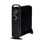 Devola 800W Mini Oil Filled Radiator (Black) - DVMOR9F08B