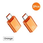 10a Usb3.0 Otg Adaptateur Type-C Adaptateur Connecteur Convertisseur Pour Macbook Pro Air Samsung Xiaomi Ordinateur Portable Usb-C Adaptateur Tipo C - Type Orange U-C 2pcs