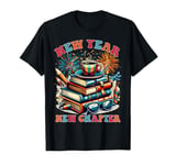 Groovy New Year New Chapter Happy New Year Book Lover Retro T-Shirt