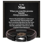 VGWON To my Dad Man Bracelet Fatherss Day Valentines Day Gift for Him Dad Mens Genuine Leather Bracelet To My Dad Boyfriend Husband Couple Gift 408