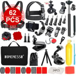 62 PCS Camera GoPro Accessories Hero 8 7 6 5 4 Black HD Action Camera Sport Kit