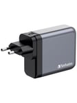 Verbatim power adapter - GaN - 3 x USB-C USB - 140 Watt