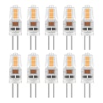 10 Pack G4 LED 2W Ampoule, Équivalent 20W Lampes Halogène, 200LM, AC/DC 12V, Blanc Chaud 3000K, Non dimmable, pour Lustres, Lampes D'armoire, Lampes de Paysage, Hotte Aspirante