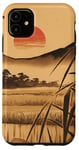 iPhone 11 Hope Rice Field And Sunrise With Bird Flying Japanese Art Case