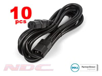 10 x NEW Dell 4m Server Rack Power Cord/Kettle Extension Cable/Lead (C13 - C14)