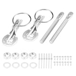 Soapow Universal Racing Car Hood Pin Lock Kit Stainless Steel Hood Pin Locks Bonnet Hood Pin Pins Lock Latch Kit for Racing Sport Vehicle