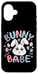 Coque pour iPhone 16 Bunny Babe Fleurs de lapin de Pâques