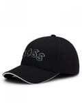 BOSS Green Cap-US Mens Logo-Embroidered Cap in Woven Piqué NOS - Black - One Size