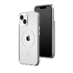 RhinoShield Coque Clear Compatible avec Magsafe pour [iPhone 14/13] | Force magnétique supérieure, Haute Transparence et résiste au jaunissement. Personnalisable - Blanc Contour objectifs Photo