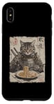 Coque pour iPhone XS Max Samurai Cat Loves Ramen Anime Drôle Anime Art Japonais Samouraï