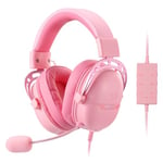 Redragon H376 Aurora Wired Gaming Headset, Virtual 7.1 Surround Sound, 40mm Drivers, in-line Control with EQ Mode, Over-Ear Headphones Works for PC/PS5/XBOX/NS, Pink