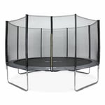 Trampoline rond ø 430cm gris avec son filet de protection - Vénus - Trampoline de jardin 430cm 4m Qualité pro. Normes eu - Gris