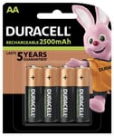 Duracell uppladdningsbart batteri Duracell uppladdningsbart, paket med 4 AA 2500mAh uppladdningsbara batterier