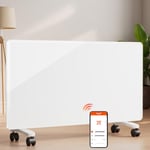 EMKE Radiateur Électrique, Chauffage d'Appoint Installation Murale ou Mobile, Blanc 2000 Watt, Radiateur Silencieux sur Pied avec Fonction APP WiFi, Chauffage Électrique Faible Consommation d'Énergie