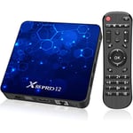 TV Box Android 12.0, 4GB RAM 32GB ROM Smart TV Box RK3318 Quad-Core 64bit Cortex-A53 Supporto 2.4G/5G WiFi 6 Bluetooth 5.0 Risoluzione UHD 4K/3D Porta USB 3.0