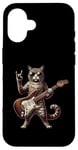 Coque pour iPhone 16 Retro Cat Rock Music Men Kids Women Funny Kitten Cat Rock