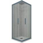 Forte - Cabine parois douche coulissante 70x70 Bleu Navy Kolors