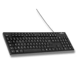 Bluestork - Clavier Filaire USB - KB-Media-Off/FR - Clavier azerty avec 15 Touches Multimédias, Connexion Facile, Design Léger et Robuste - Clavier Ergonomique, Silencieux - PC Windows et Linux - New