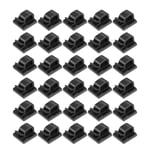 Clips Câbles,Adhésifs Clips Câble,Clips Rangement de Câble,Attache Câble Auto Collant,Gestion de Câble pour Organiseur de Fils Electriques TV,Chargeur,PC,Bureau,Maison,30Pcs(Noir)(Q620)