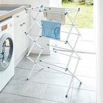 BLACK+DECKER BXAR0002GB Extendable Compact Clothes Airer, Aqua, 7.5M Drying Space