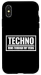 Coque pour iPhone X/XS Techno Runs Through My Veins Music Festival Rave Outfit