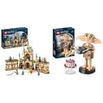 LEGO 76415 Harry Potter The Battle of Hogwarts, Castle Toy with Molly Weasley– Part 2 Set & 76421 Harry Potter Dobby the House-Elf Set