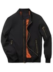 HOOD CREW Men’s Casual Lightweight Bomber Jackets Sportswear Thin Windbreaker with Multi Pockets