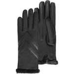 Gants Isotoner  Gants Femme tissu recyclé  Noir doublé