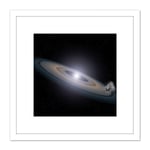 Space NASA Hubble Dead Stars Planet Debris Illustration 8X8 Inch Square Wooden Framed Wall Art Print Picture with Mount