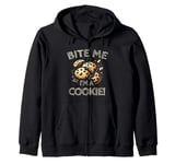 Bite Me I'm A Cookie Cookies Baking Bake Baker Biscuit Zip Hoodie