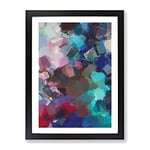 Escape The Mist Abstract Framed Print for Living Room Bedroom Home Office Décor, Wall Art Picture Ready to Hang, Black A3 Frame (34 x 46 cm)