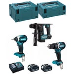 MAKITA Kit MK305RTJ (DHR171 DHP484 DTD153 2 x 5,0 Ah DC18RC MAKPAC 2 MAKPAC 3)