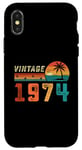 Coque pour iPhone X/XS Cadeau d'anniversaire 51 ans pour homme femme Palm rétro vintage 1974