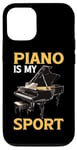 Coque pour iPhone 12/12 Pro Piano Is My Sport Musique Pianiste Passion