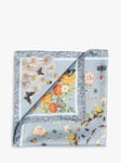 Simon Carter Italian Silk Botanical Pocket Square, Light Blue