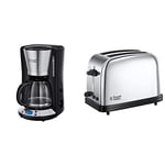 Russell Hobbs Machine à Café, Cafetière Filtre Programmable 1,25L, Rapide, Cuillère Dosette, Plaque Chaude - 24030-56 Victory & Toaster Grille-Pain, Cuisson Rapide et Uniforme - 23311-56 Victory