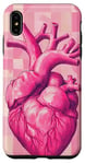 Coque pour iPhone XS Max Rose Pop Art Anatomique Coeur Carreaux