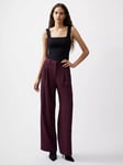 French Connection Harrie Tailored Trousers, Burgundy Red