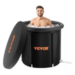 VEVOR Bain Froid Portable 85 x 75 cm 330 L, Baignoire Gonflable Pliable, Seau Bain de Glace pour Sportifs, Thérapie par Eau Froide, avec Couvercle, pour Adulte, Extérieur, Maison, Salle de Sport