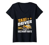 Womens Taxi Driver Delivery Rate Cab Taxis Drivers V-Neck T-Shirt